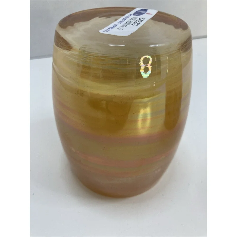 Pair of Hollowick Votive Candle Holder Gold‎ Amber Black Fleck New